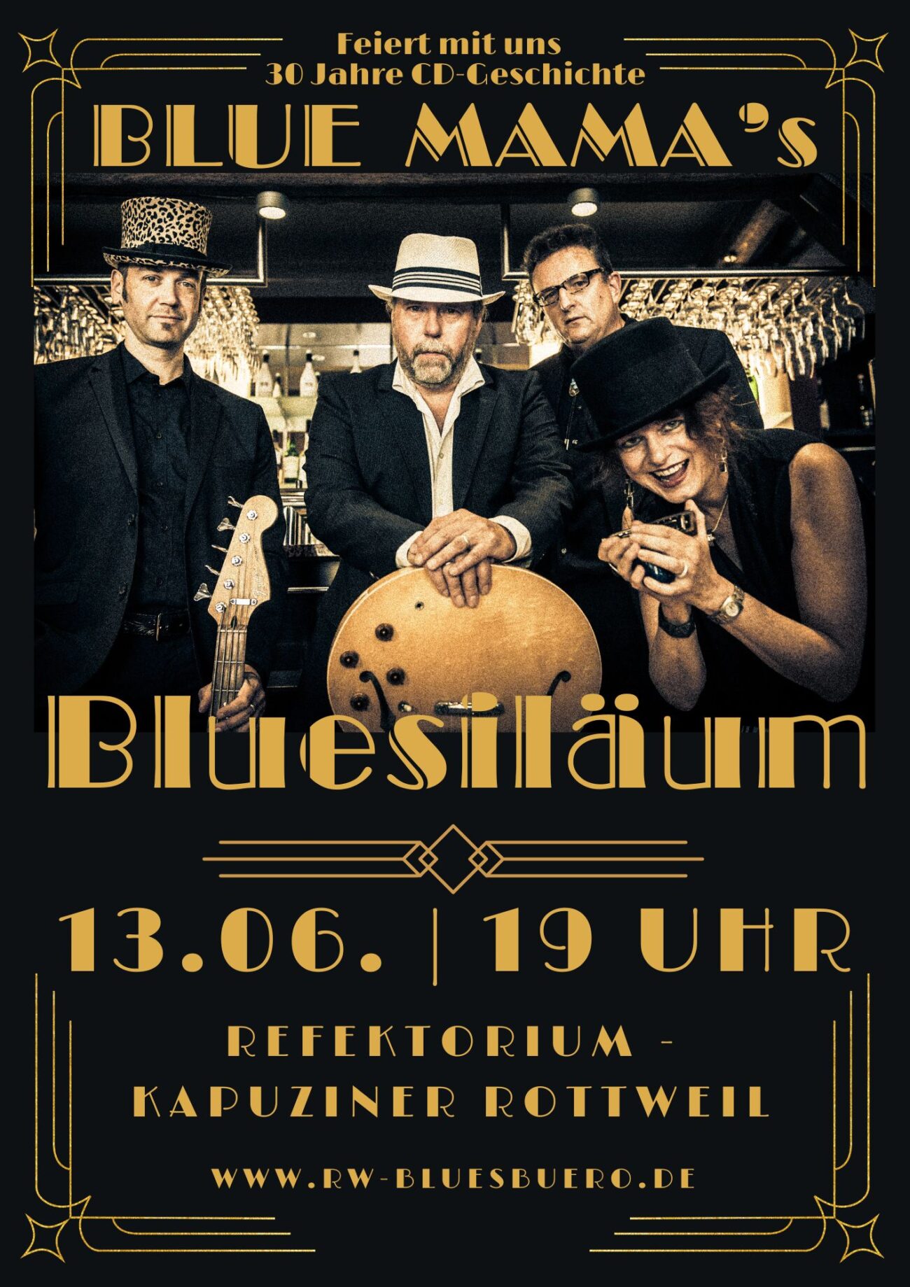 Blue Mama’s Bluesiläum – drei Jahrzehnte Blues und Blues Rock History live im Refektorium